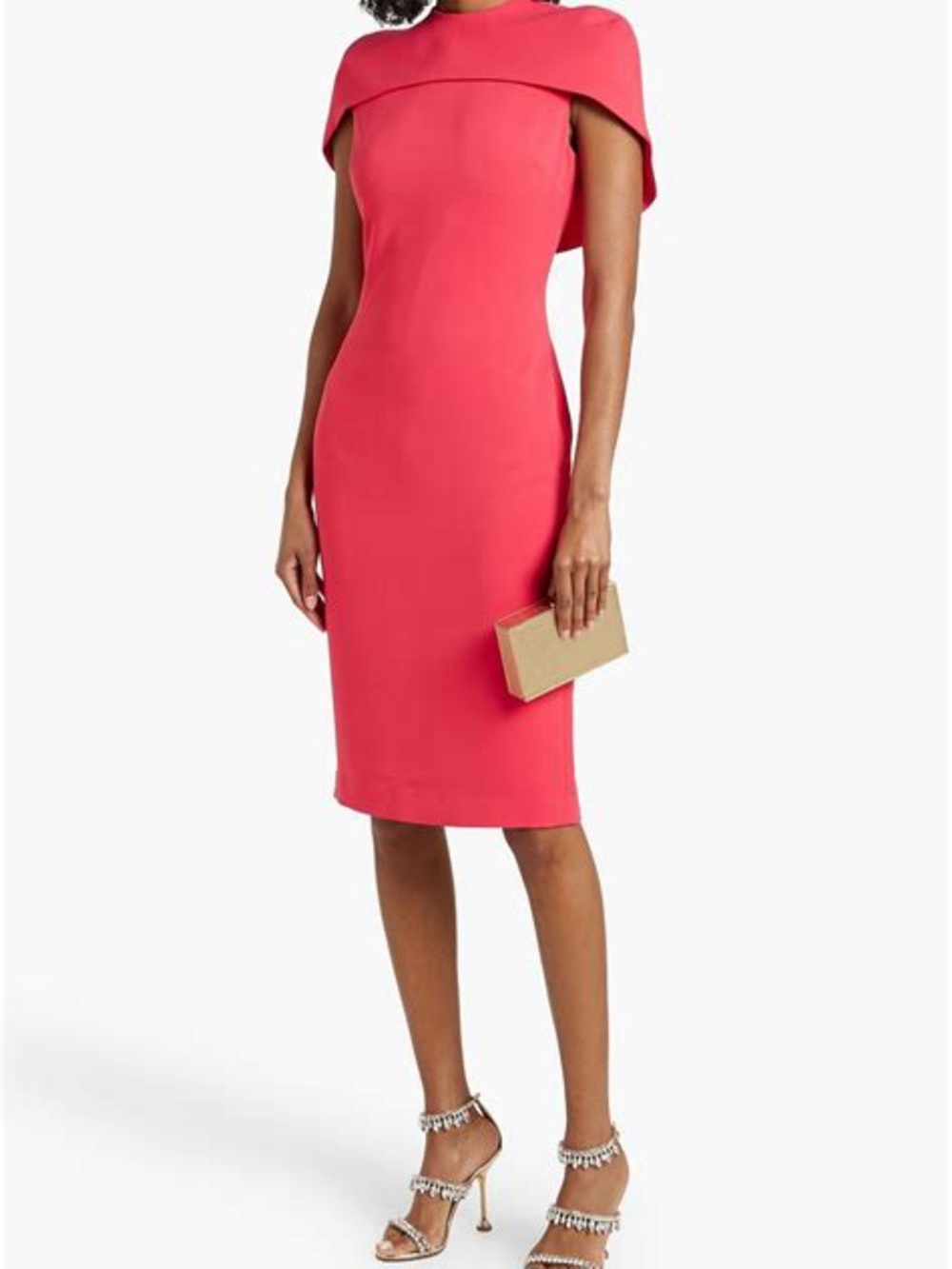 BADGLEY MISCHKA
Women's Cape-shoulder Sheath Dress In RosePink. S-4 Runs Smaller